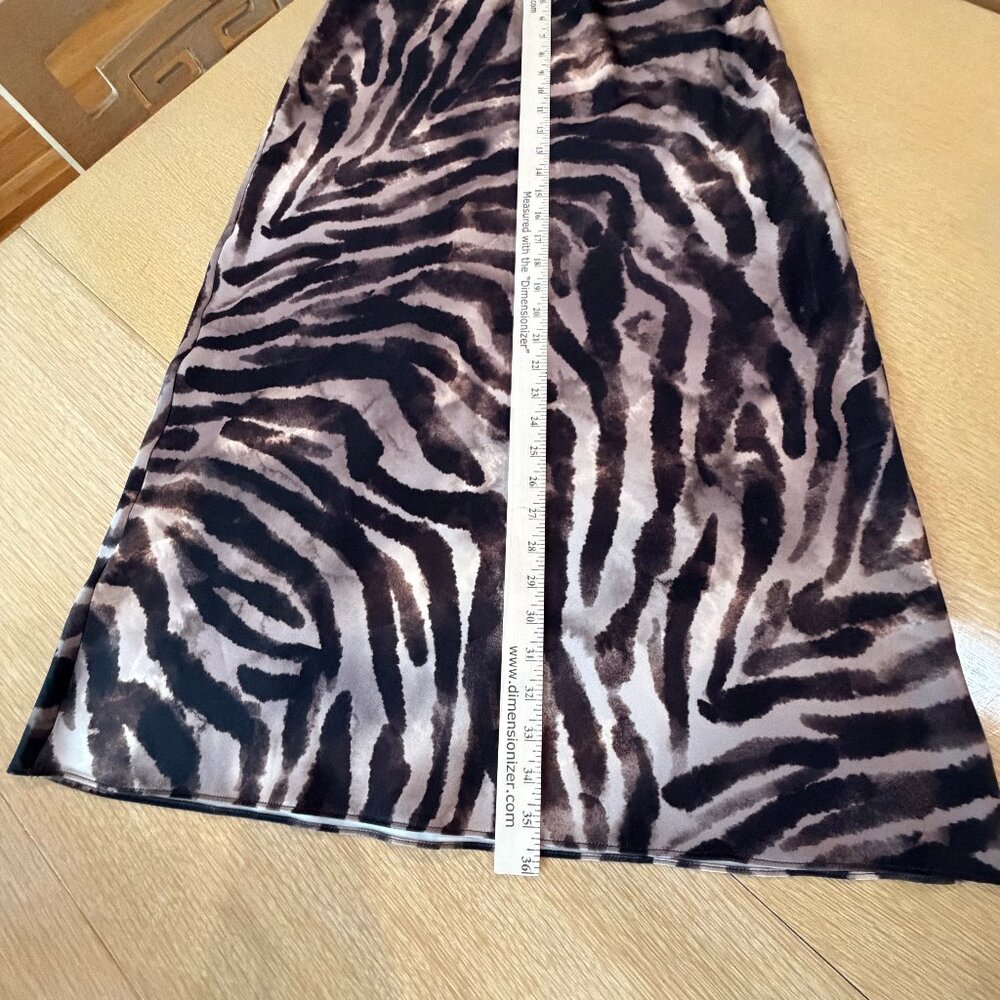 WMNS M Mango MNG Animal Print Midi Slip Skirt BNWT elastic-waist brown zebra max - Picture 6 of 14